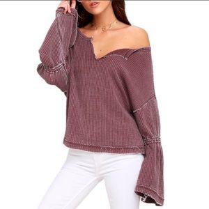 We the Free Burgundy Dahlia Thermal Top